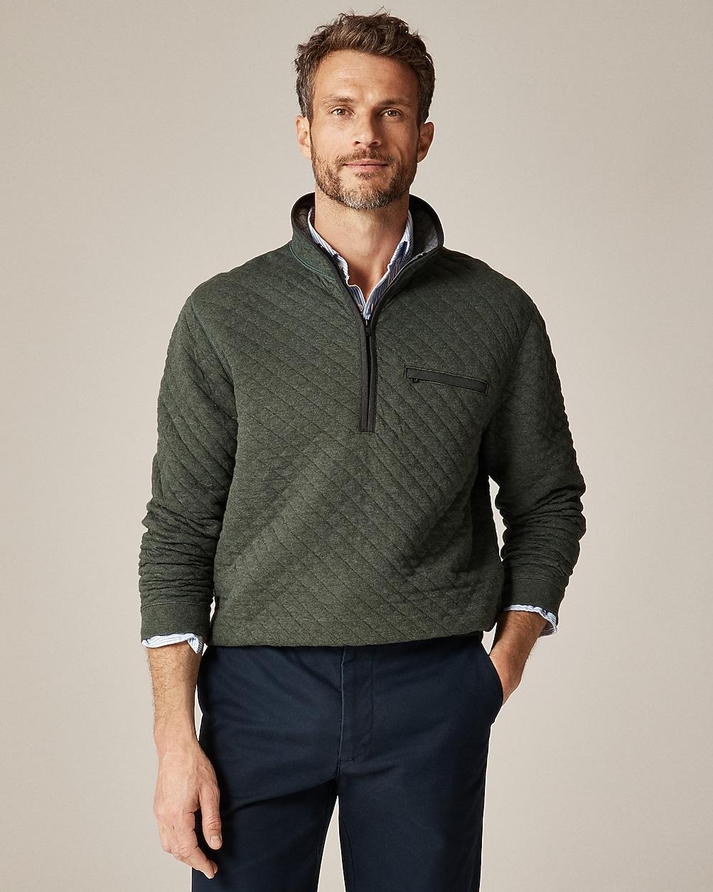 Quilted quarter-zip pullover by J.CREW