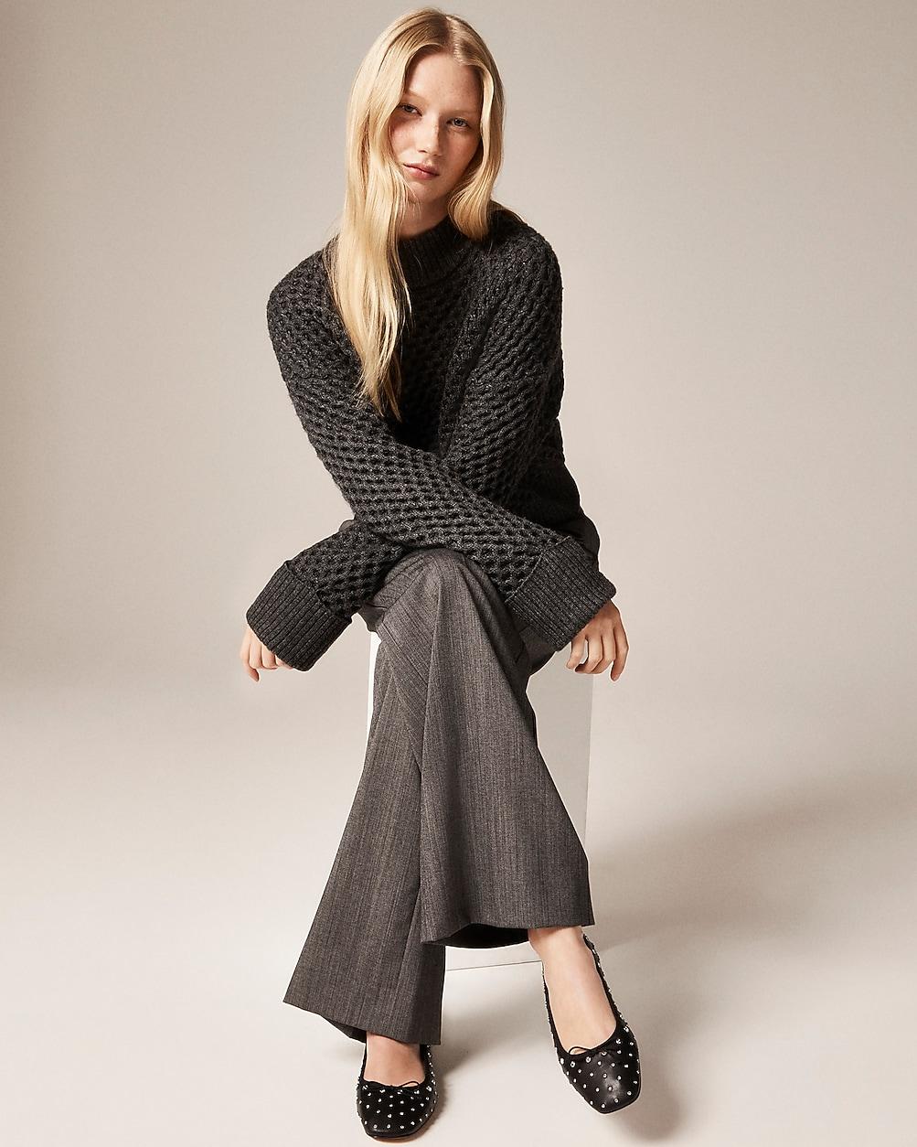Quinn square-toe ballet flats in studded leather by J.CREW