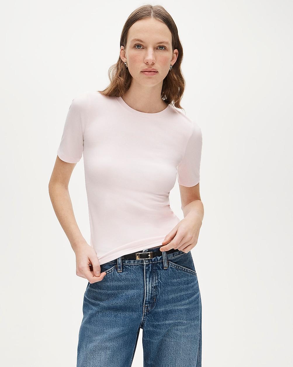 Refined rib elbow-sleeve T-shirt by J.CREW