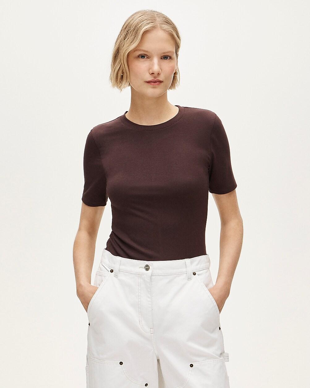 Refined rib elbow-sleeve T-shirt by J.CREW