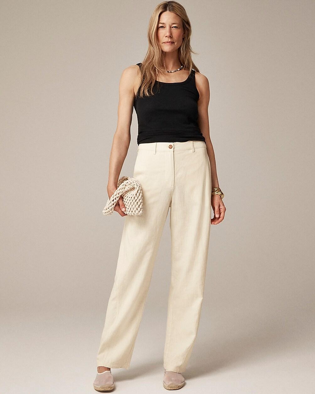 Relaxed barrel-leg pant in linen blend by J.CREW