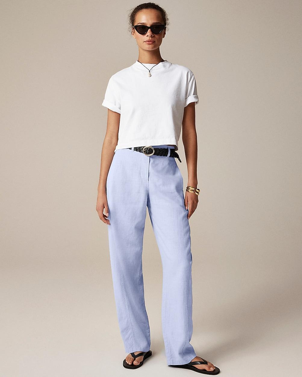 Relaxed barrel-leg pant in linen blend by J.CREW