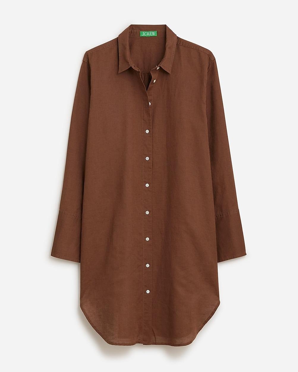Relaxed-fit beach shirt in linen-cotton blend by J.CREW