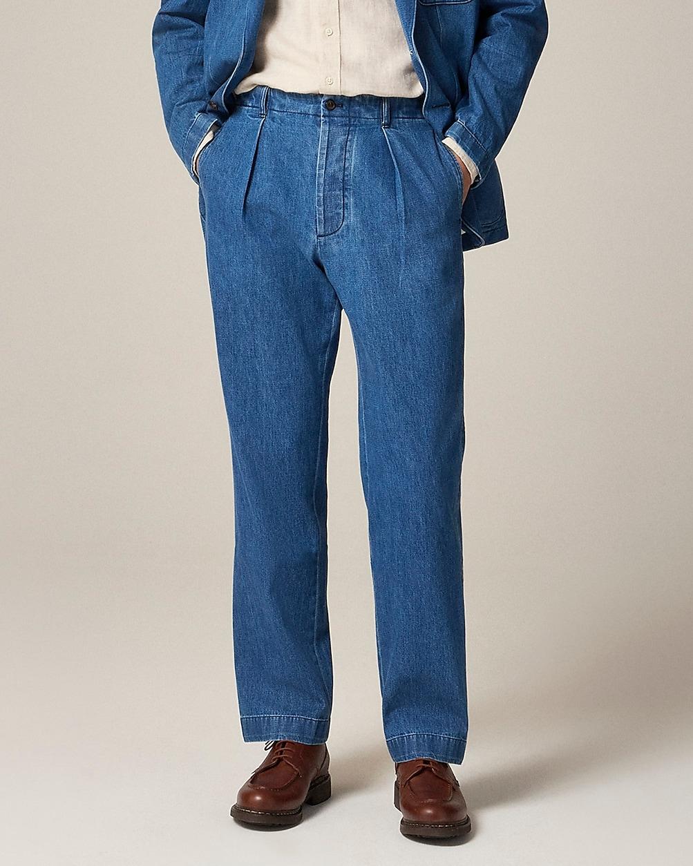 Relaxed-fit pleated suit pant in Japanese denim by J.CREW
