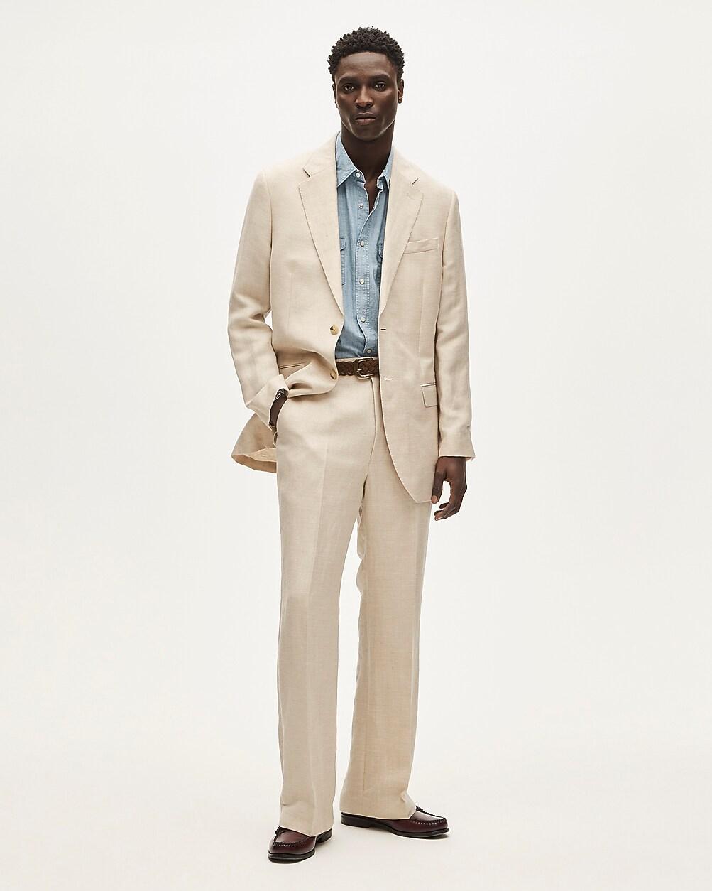 Relaxed-fit suit jacket in English merino wool-linen blend by J.CREW