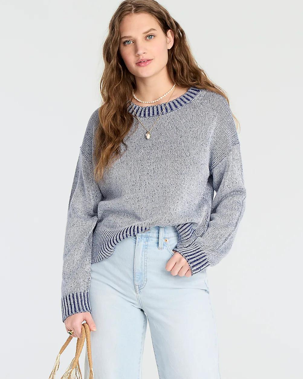 Relaxed linen-cotton blend beach sweater by J.CREW