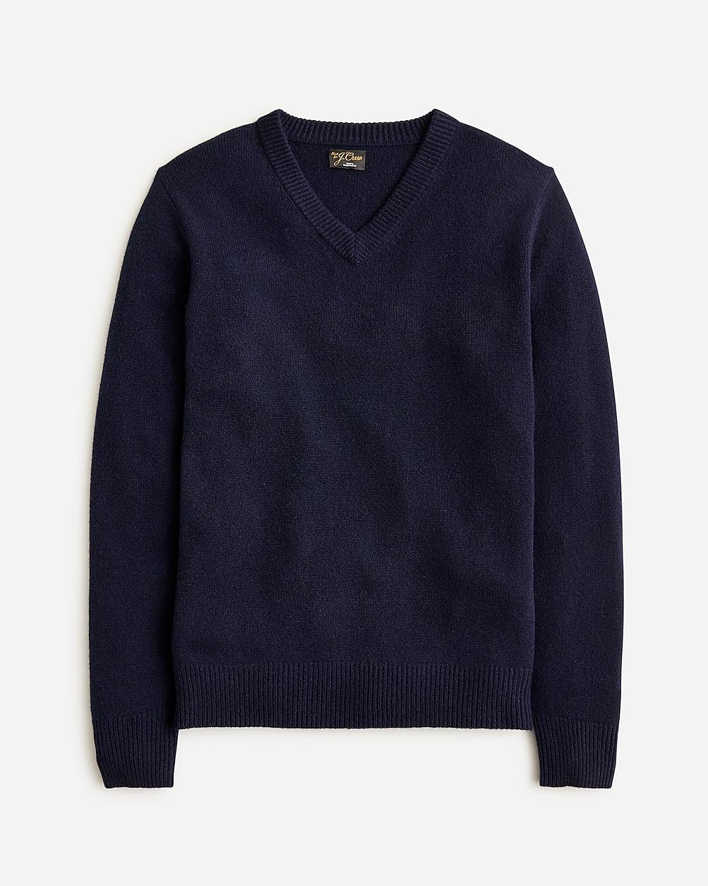 Relaxed midweight cashmere V-neck sweater by J.CREW