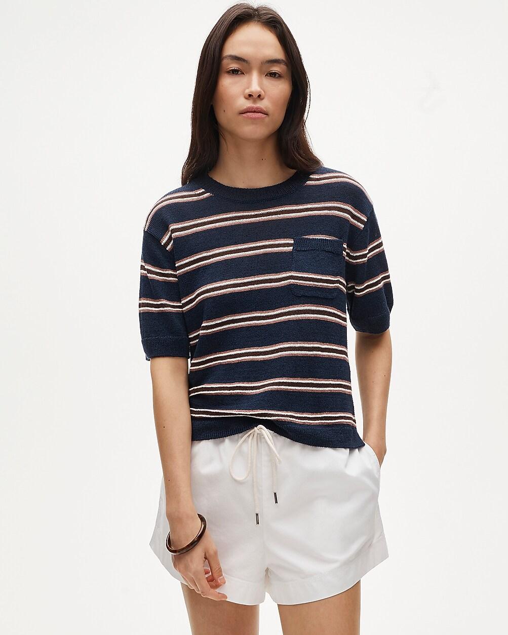 Relaxed pocket sweater-tee in stripe by J.CREW
