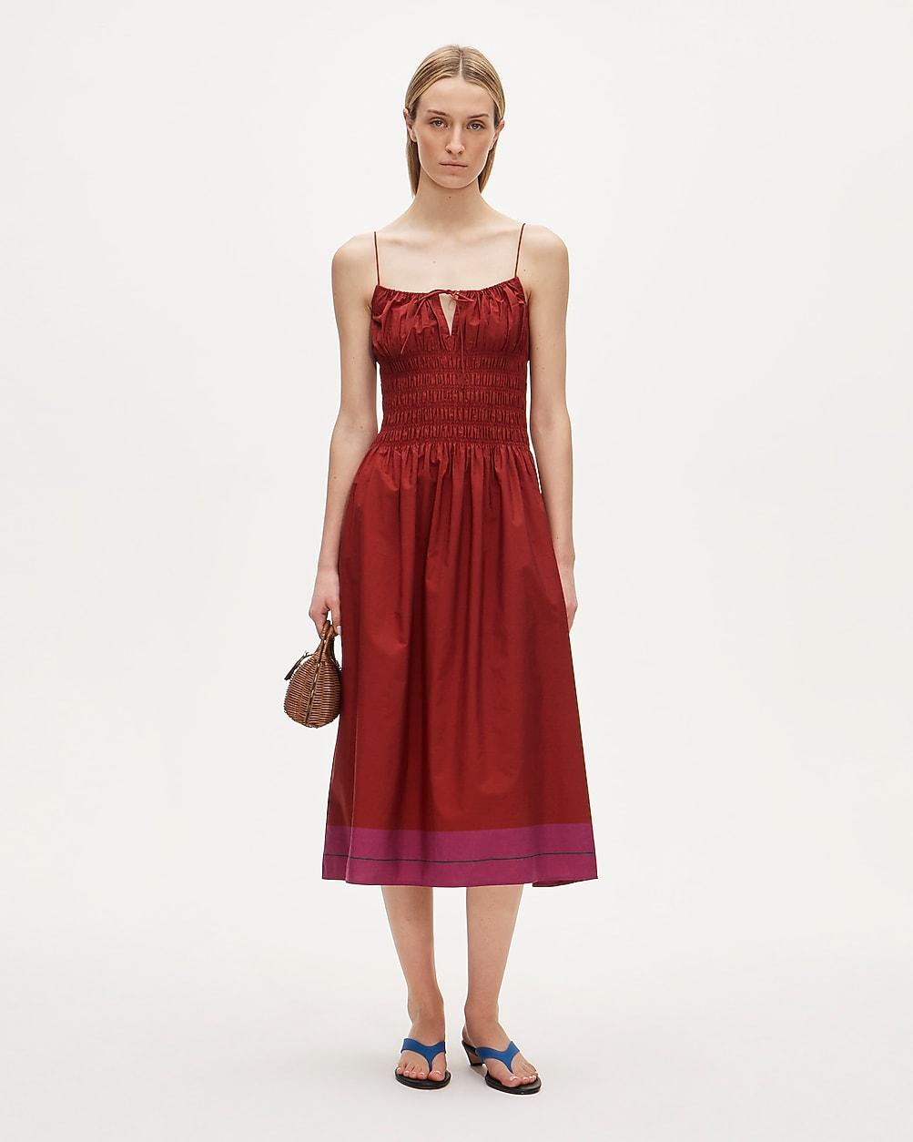 Reverie dress in colorblock cotton poplin by J.CREW