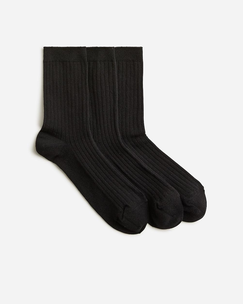 Ribbed cotton bootie socks three-pack by J.CREW