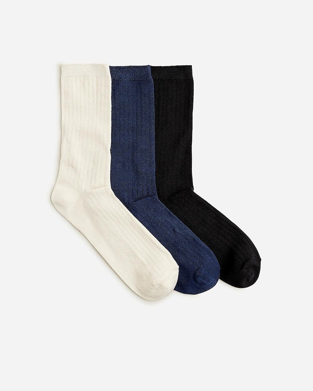 Ribbed trouser socks three-pack by J.CREW