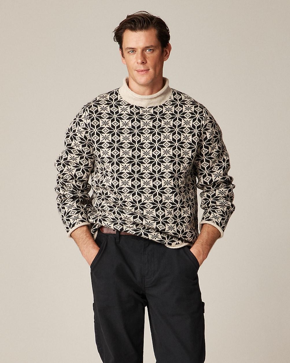 Rollneckâ¢ sweater in snowflake jacquard lambswool by J.CREW