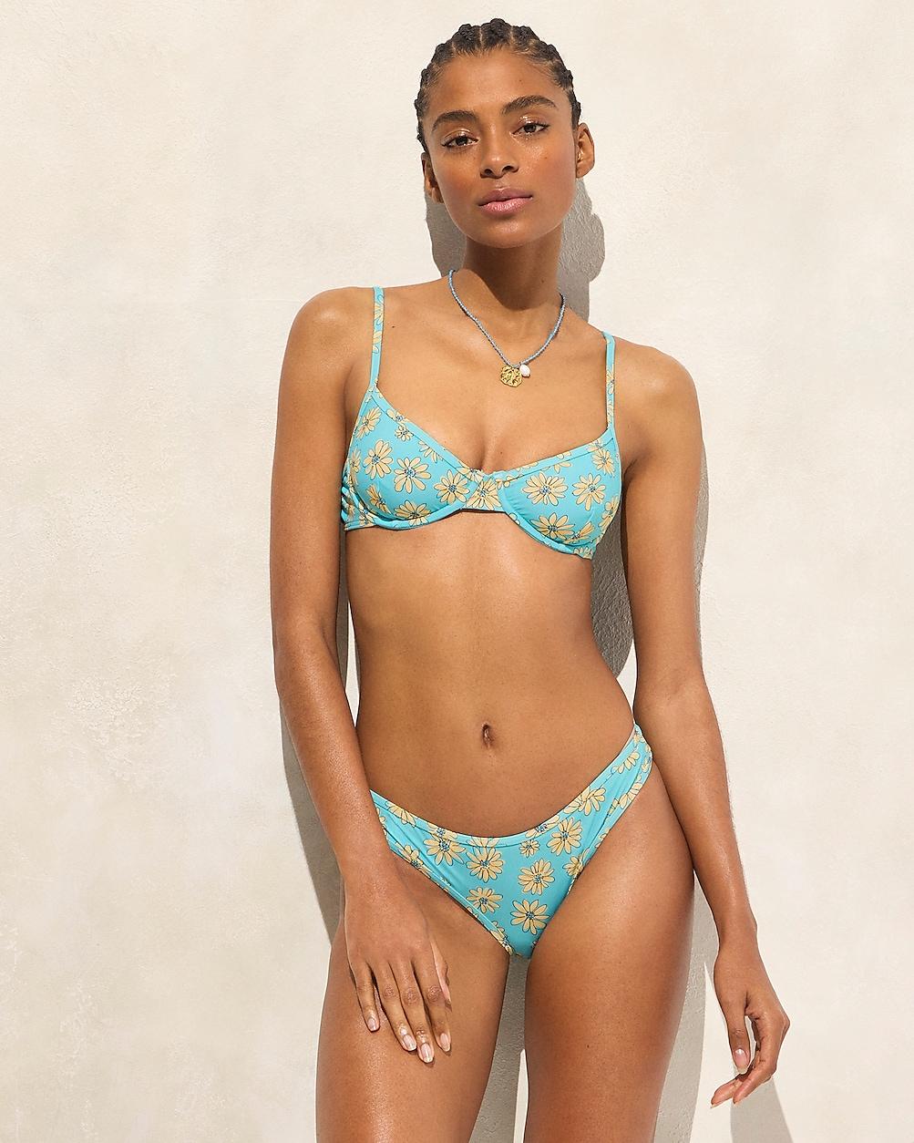 Ronnie bikini bottom in retro daisy print by J.CREW