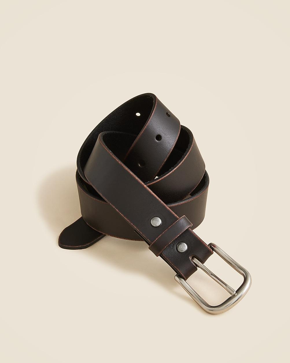 Round-buckle jeans belt in leather by J.CREW