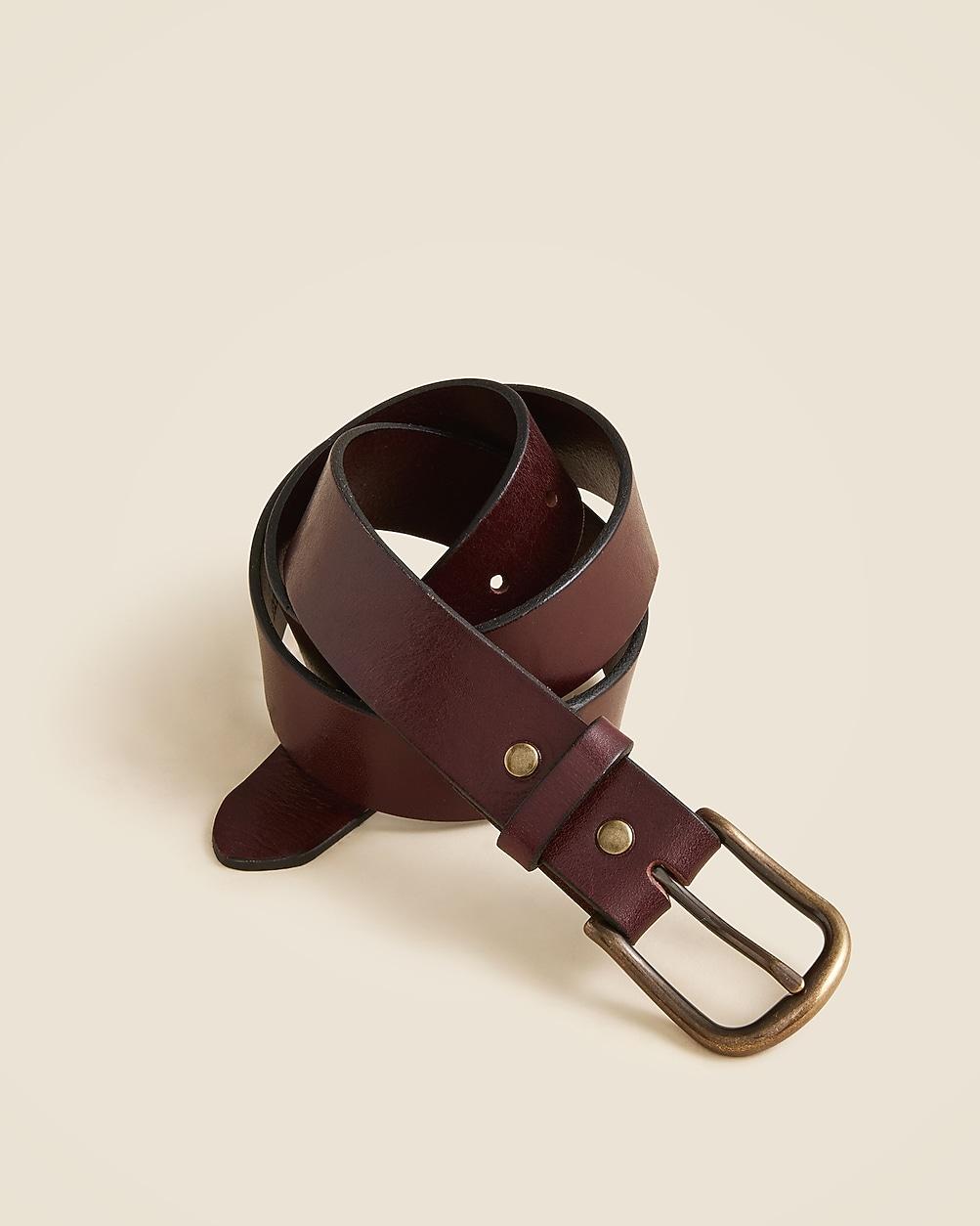 Round-buckle jeans belt in leather by J.CREW