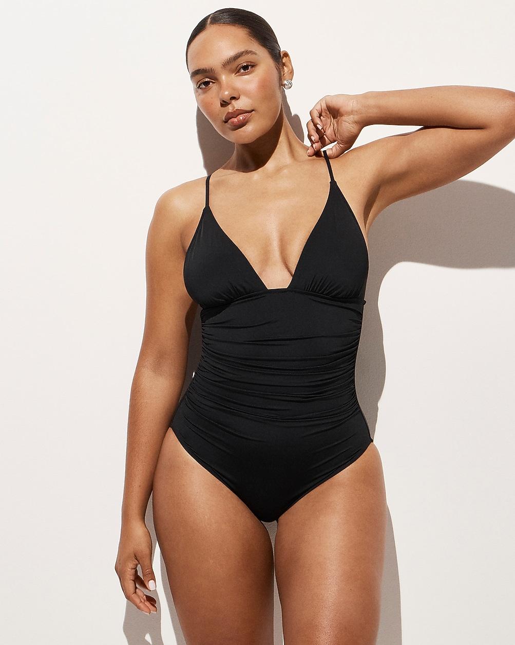 Ruched V-neck one-piece by J.CREW