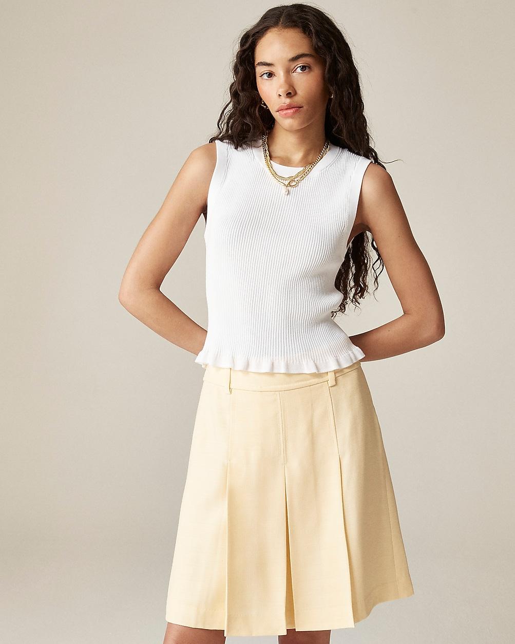 Ruffle-trim shell tank top in premium ultra-fine cotton by J.CREW