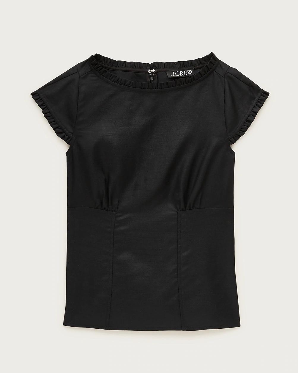 Ruffle-trim top in Gramercy linen blend by J.CREW Ruffle-trim top in Gramercy linen blend by J.CREW