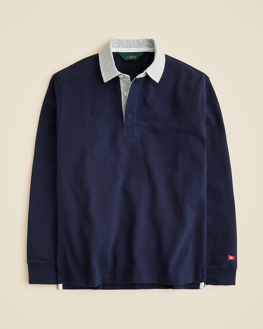 Rugby shirt with striped oxford collar by J.CREW
