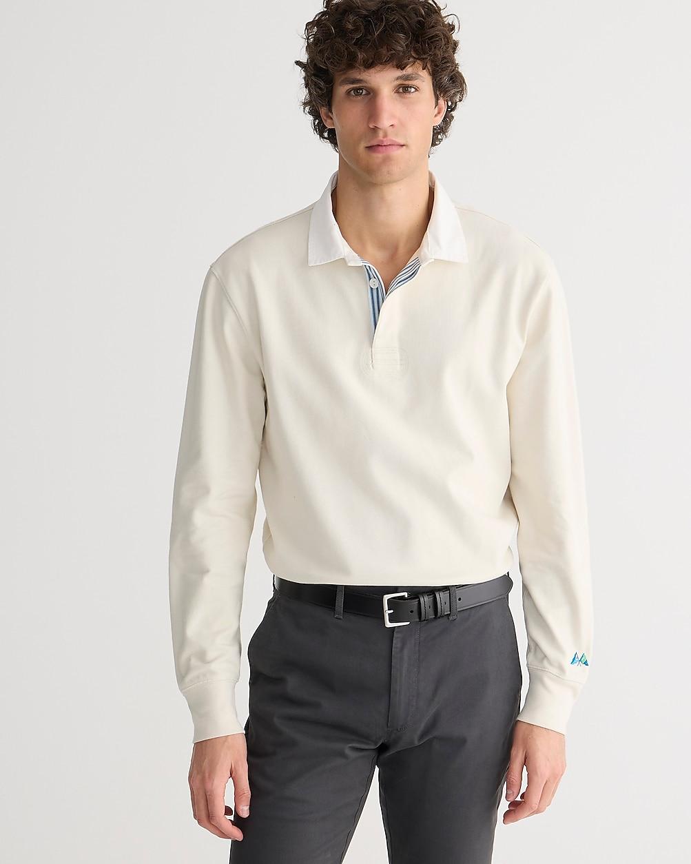 Rugby shirt with striped placket by J.CREW