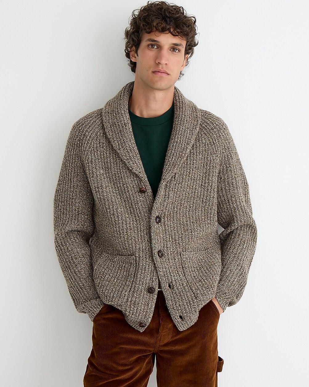 Rugged merino wool-blend cardigan sweater by J.CREW