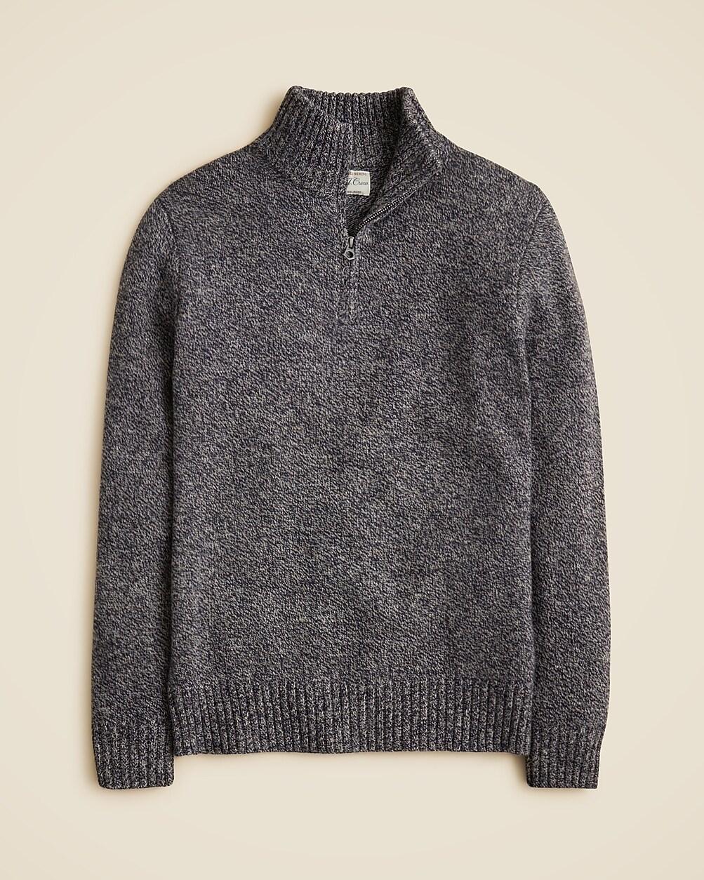 Rugged merino wool-blend marled quarter-zip sweater by J.CREW Rugged merino wool-blend marled quarter-zip sweater by J.CREW
