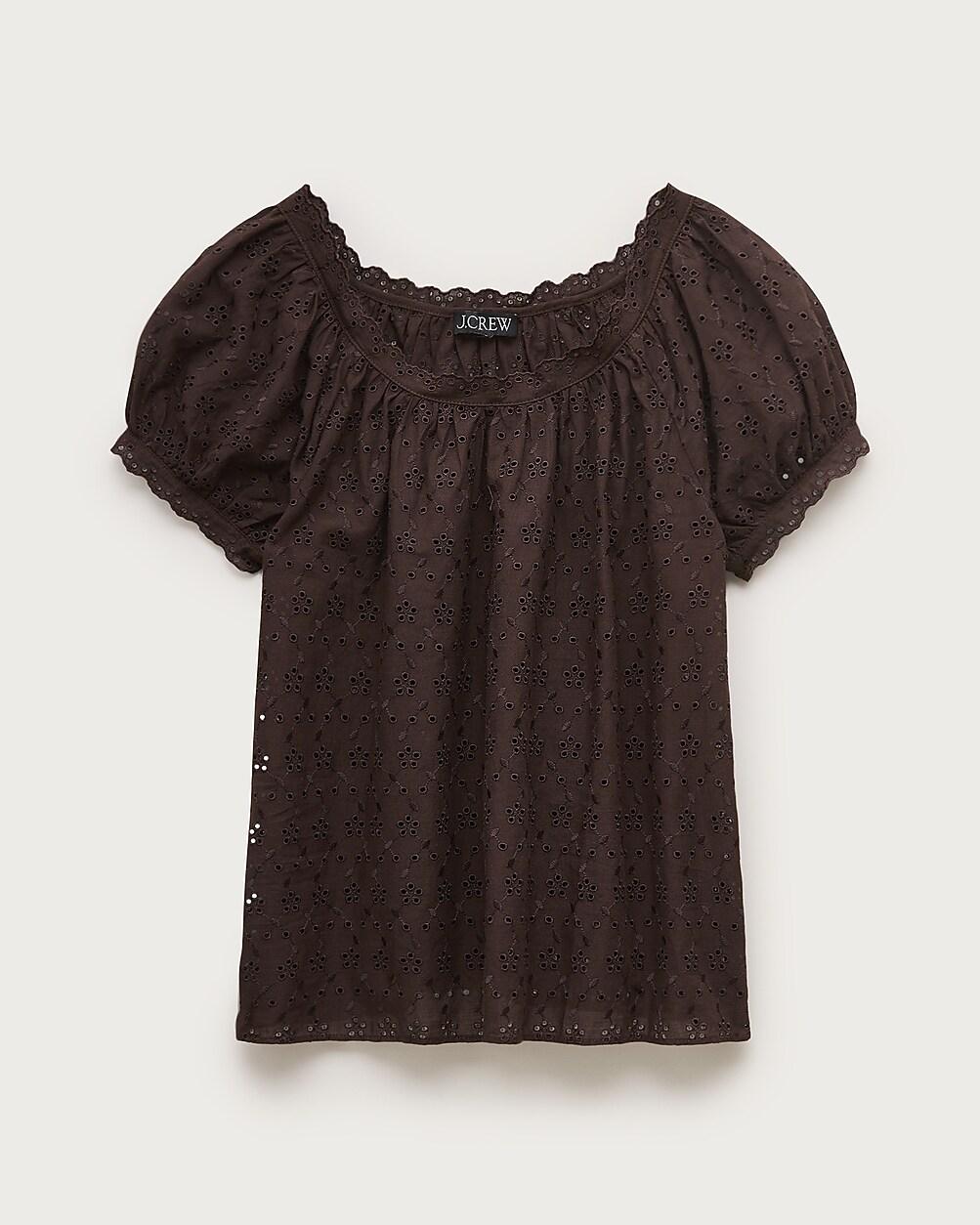 Scallop-trim eyelet top by J.CREW