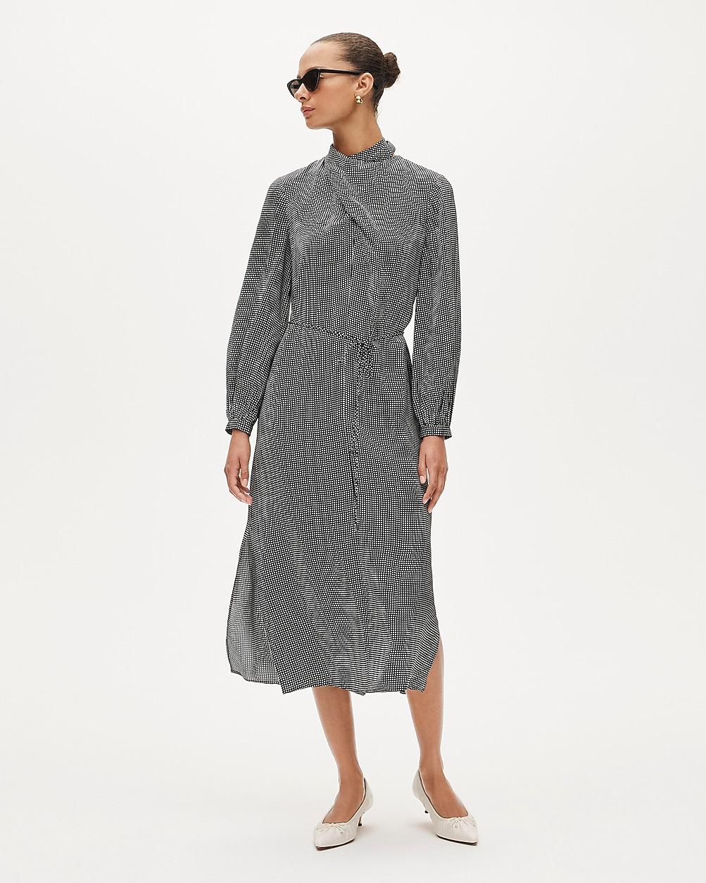 Scarf-neck midi shift dress by J.CREW