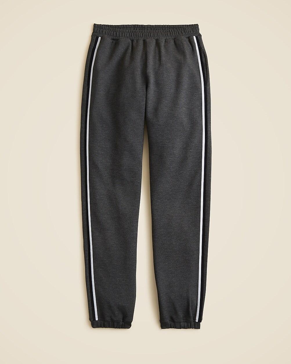 Scuba-knit jogger pant with velvet trim by J.CREW