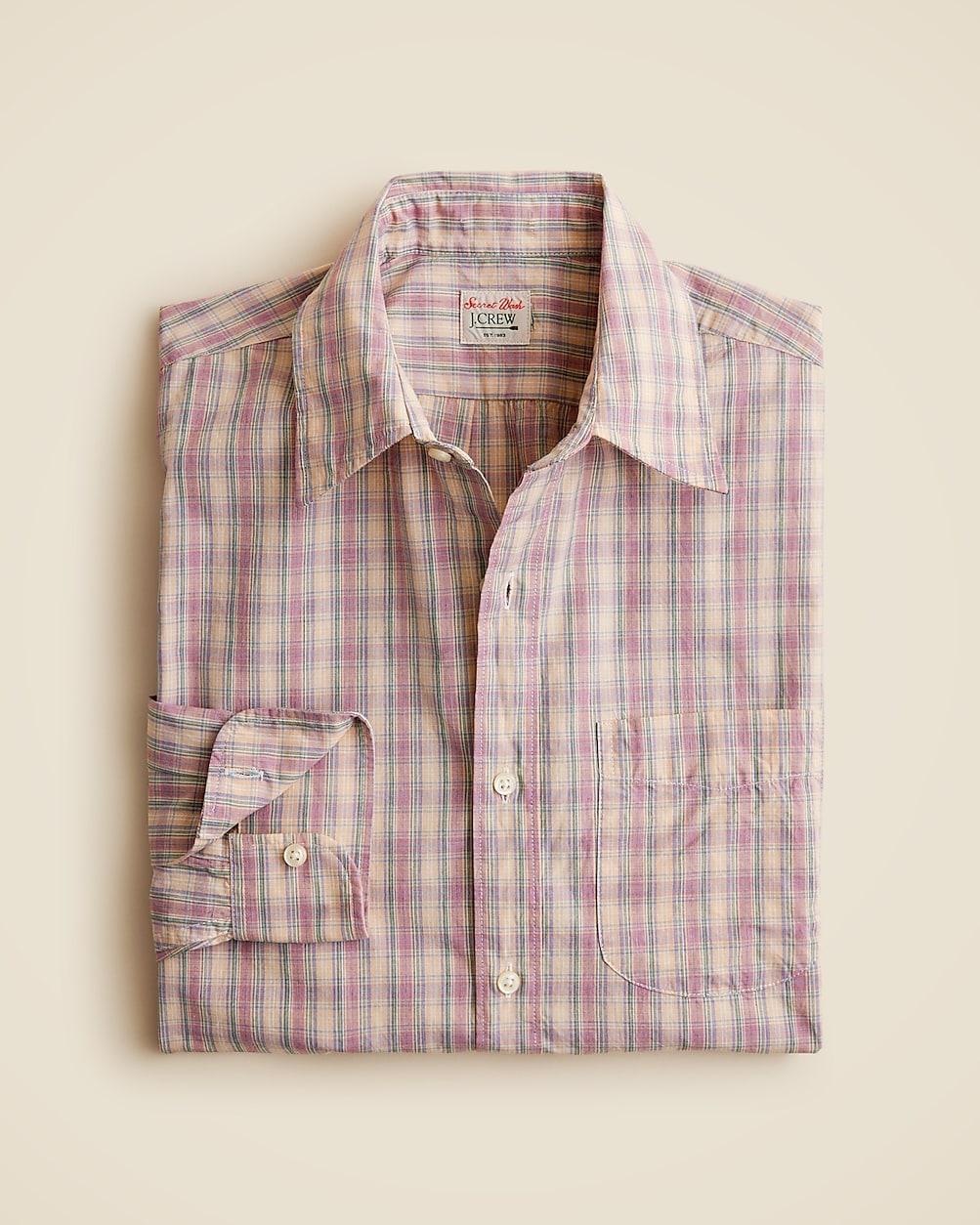 Secret Wash cotton poplin shirt with point collar by J.CREW