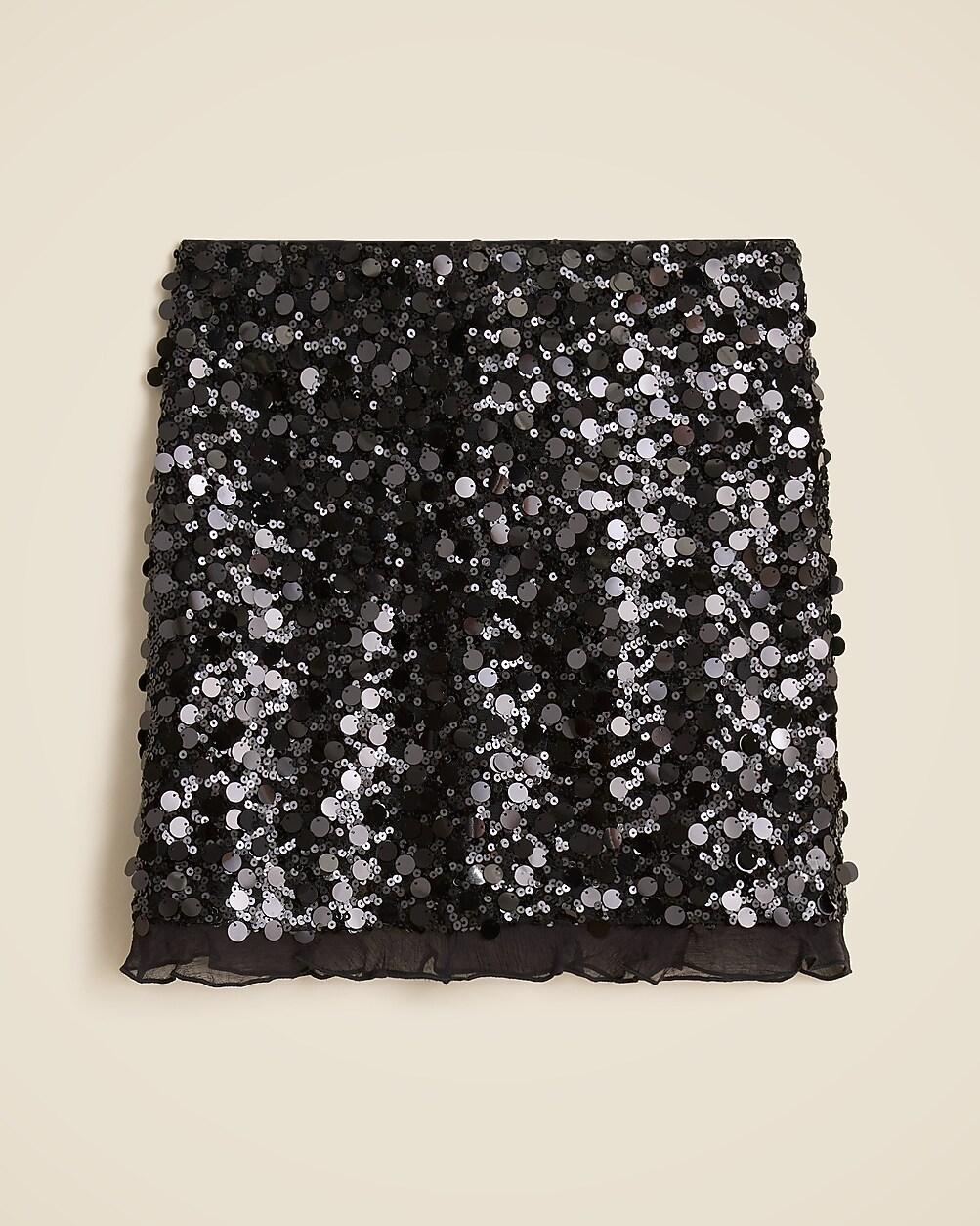 Sequin ruffle-trim mini skirt by J.CREW