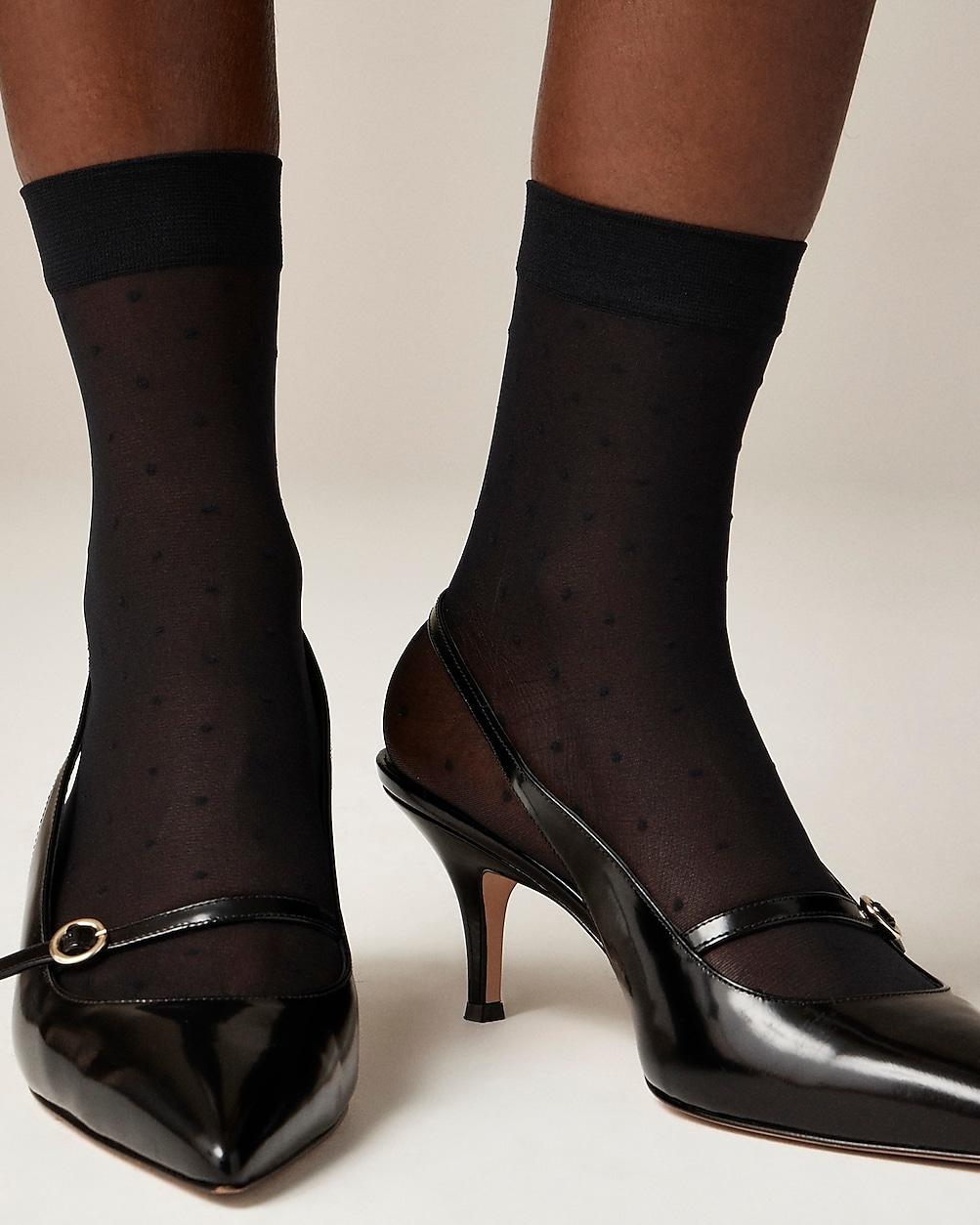 Sheer Swiss-dot socks three-pack by J.CREW