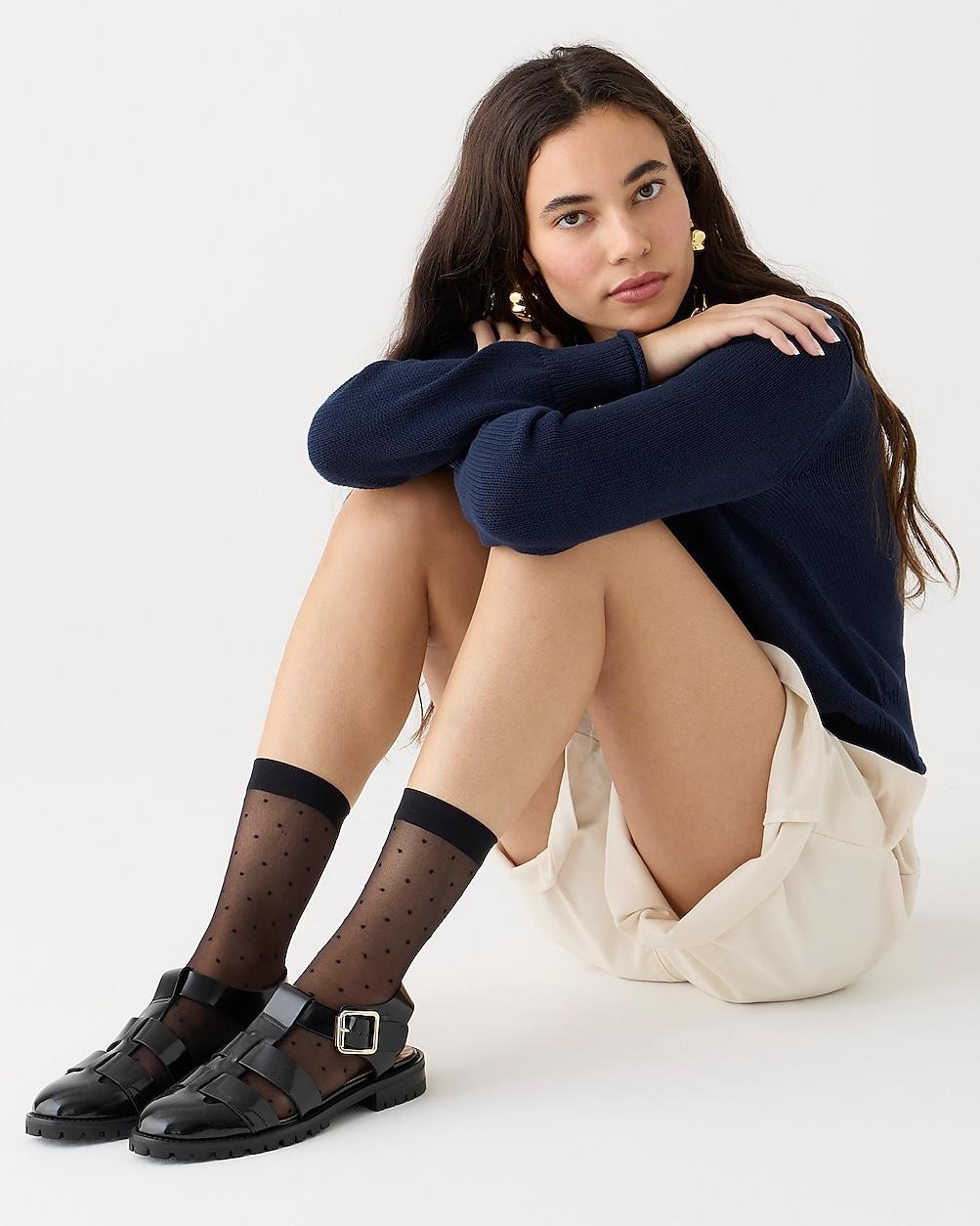 Sheer Swiss-dot socks three-pack by J.CREW
