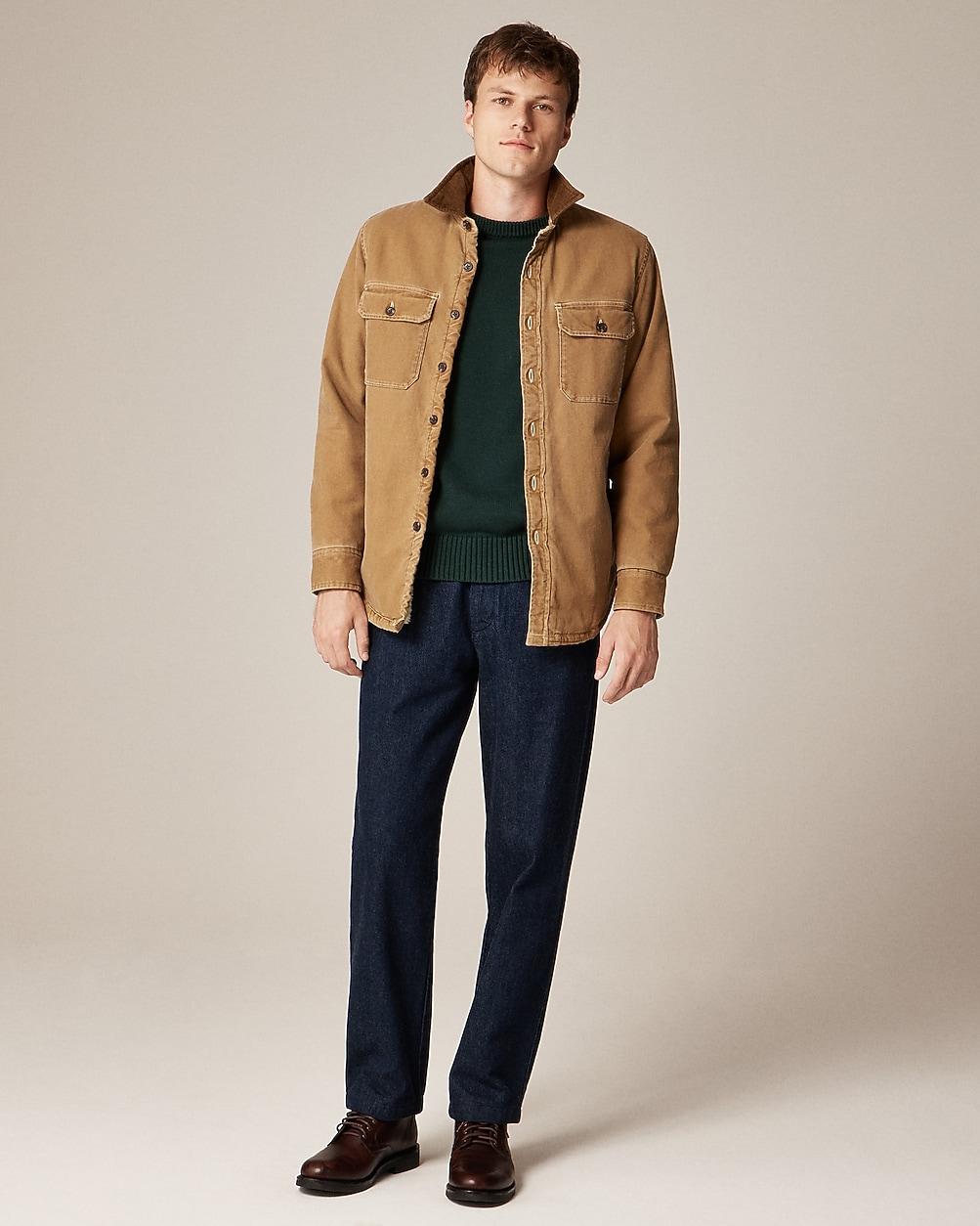 Sherpa-lined duck canvas shirt-jacket by J.CREW