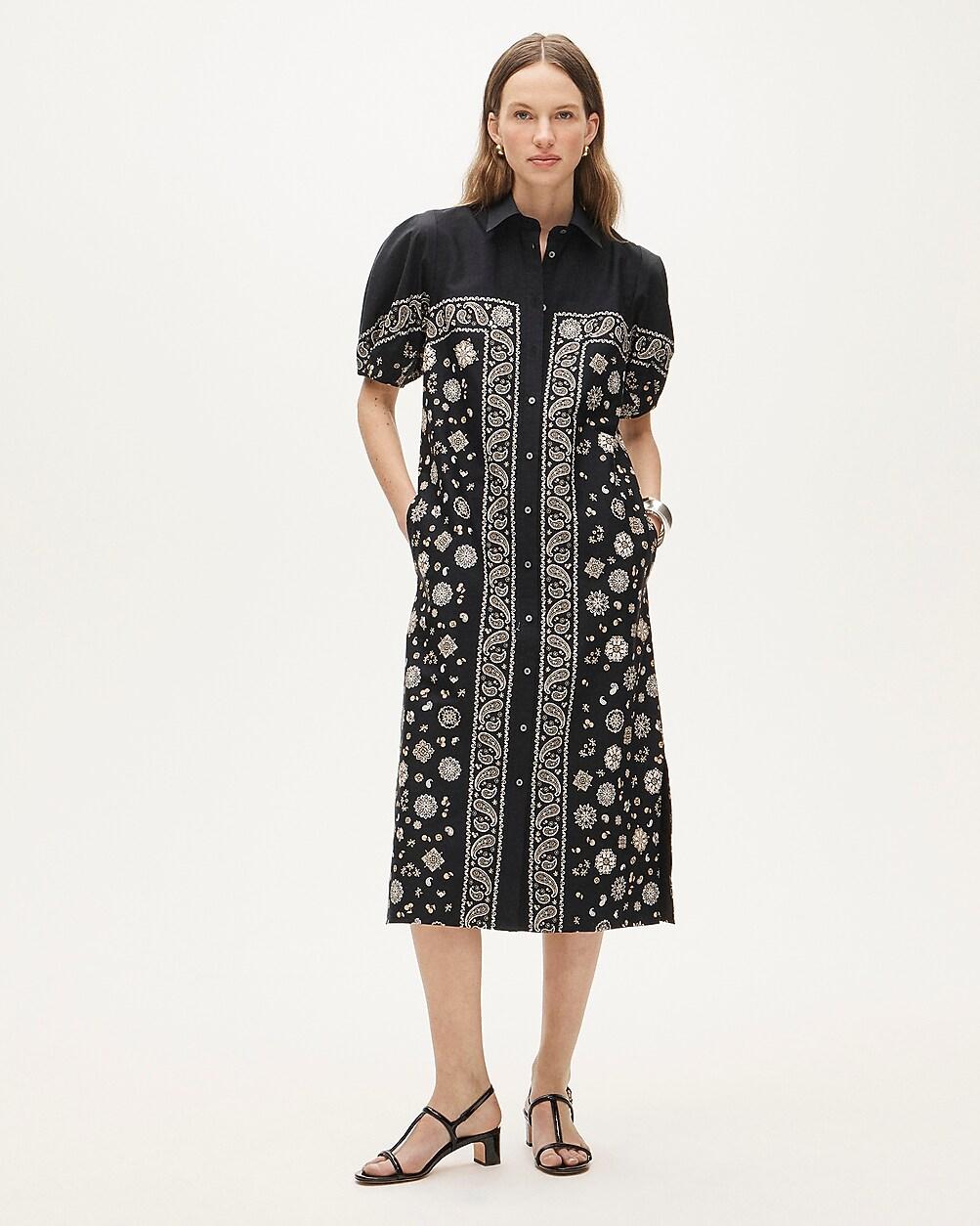 Shirt-dress in bandana-print cotton poplin by J.CREW