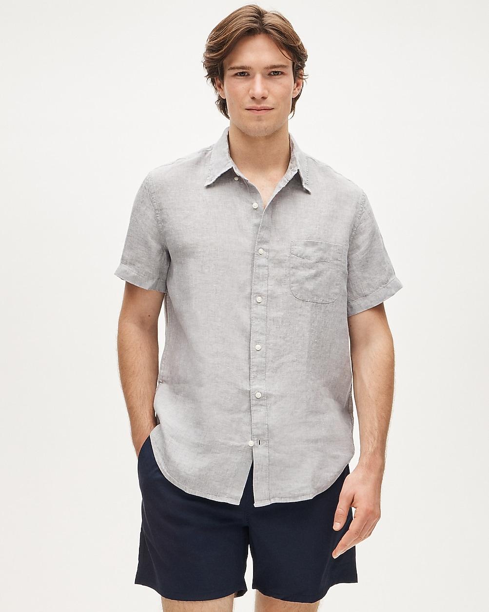 Short-sleeve Baird McNutt Irish linen shirt by J.CREW