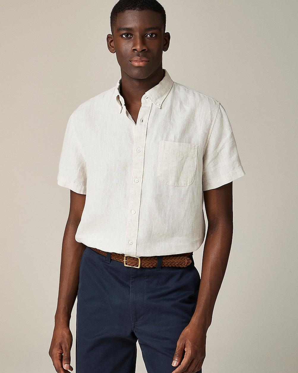 Short-sleeve Baird McNutt Irish linen shirt by J.CREW