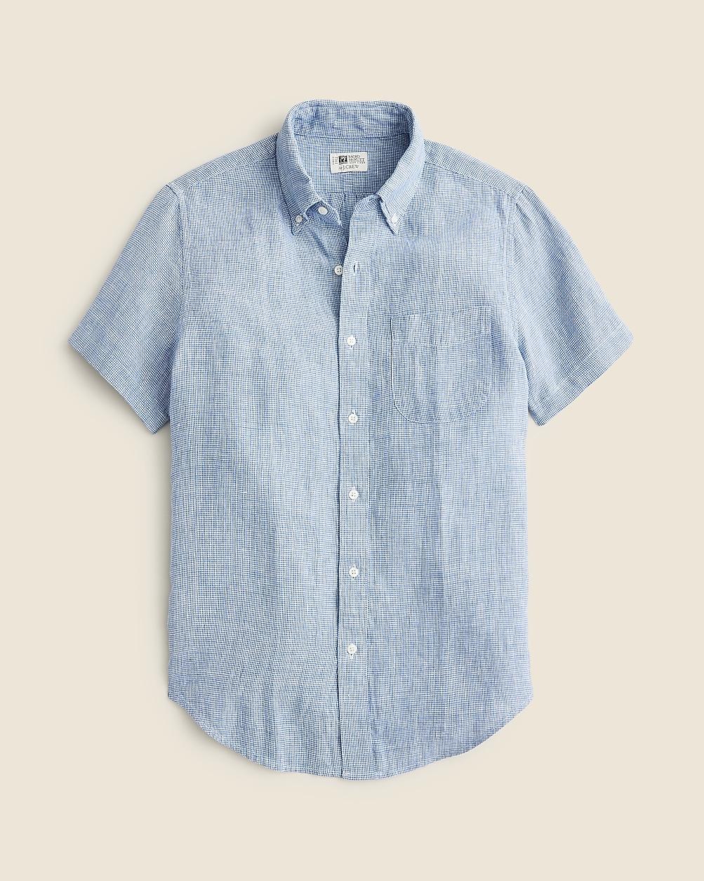 Short-sleeve Baird McNutt Irish linen shirt by J.CREW