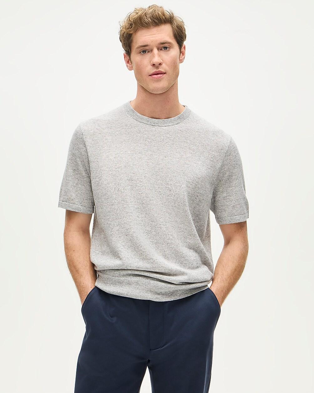 Short-sleeve cashmere-linen blend sweater by J.CREW