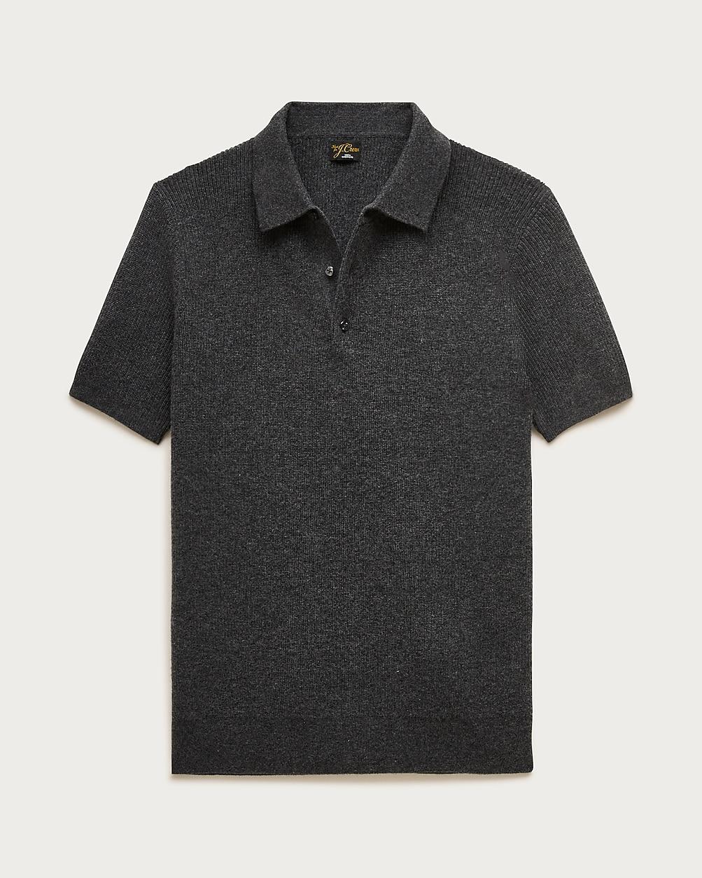 Short-sleeve cashmere rib-knit sweater-polo by J.CREW