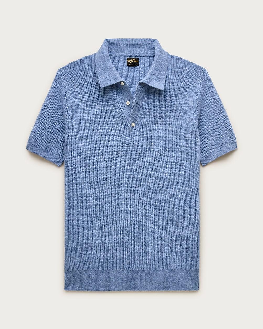 Short-sleeve cashmere rib-knit sweater-polo by J.CREW