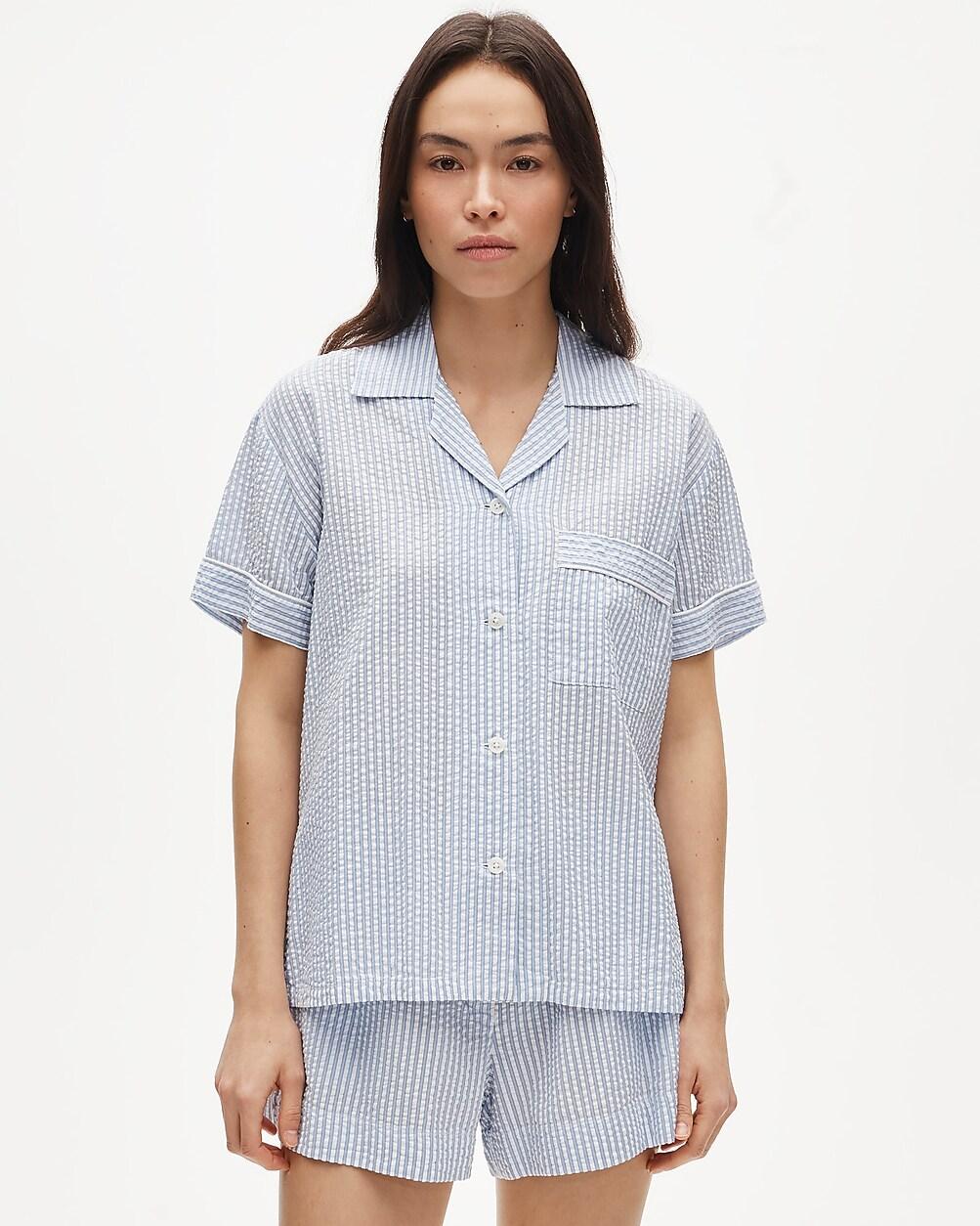 Short-sleeve pajama short set in seersucker by J.CREW