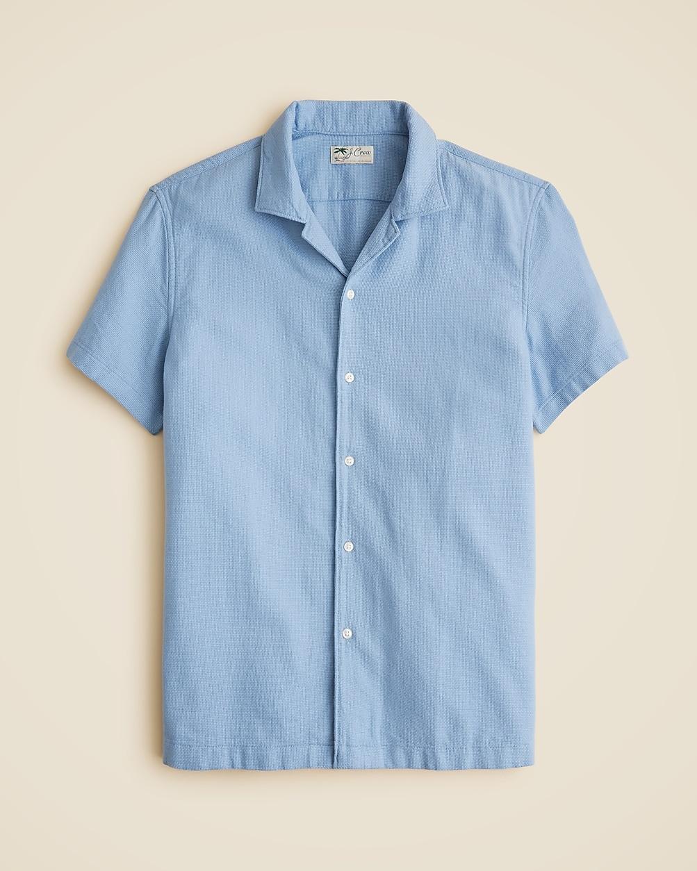 Short-sleeve textured cotton camp-collar shirt by J.CREW