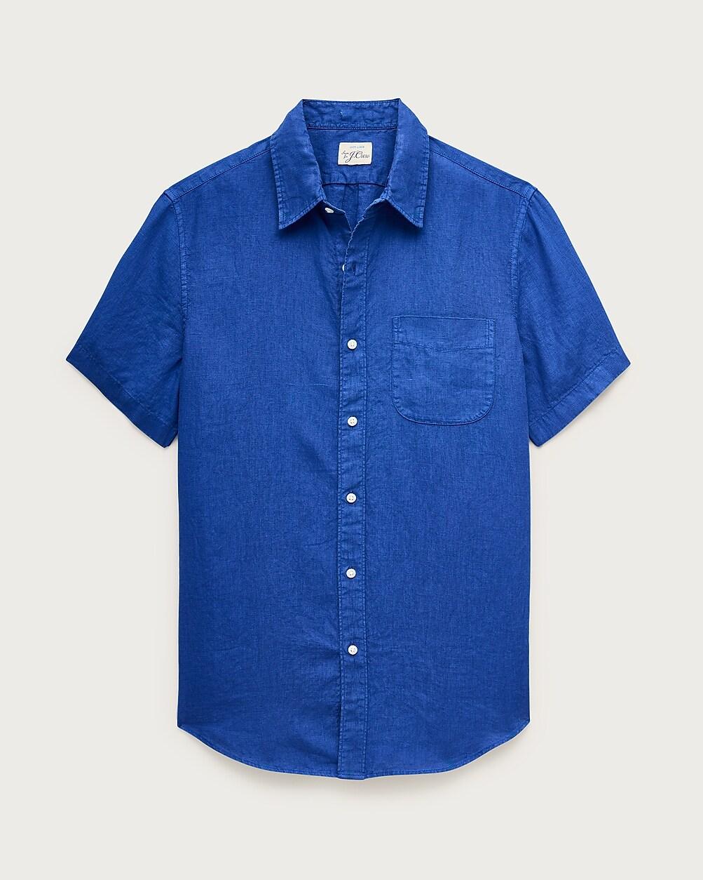 Short-sleeve washed linen shirt by J.CREW
