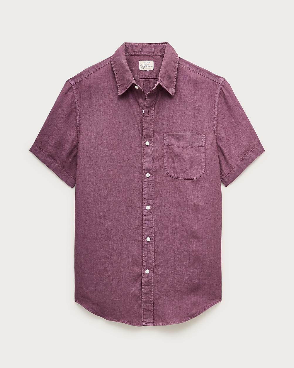 Short-sleeve washed linen shirt by J.CREW