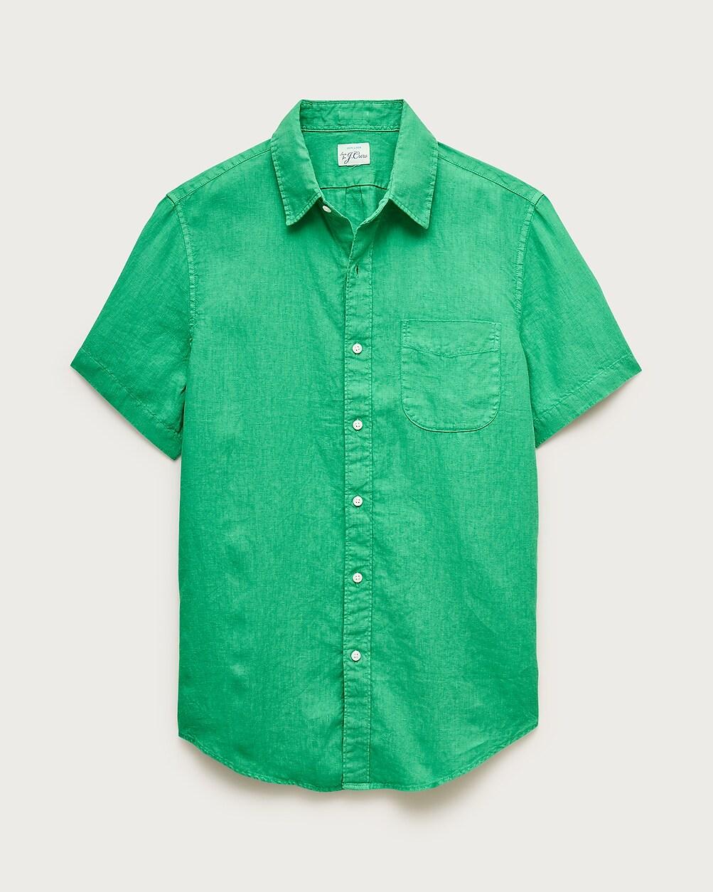 Short-sleeve washed linen shirt by J.CREW