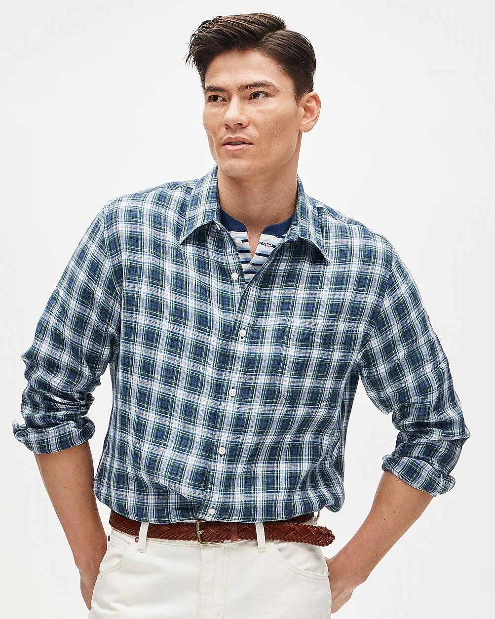 Slim Baird McNutt Irish linen point-collar shirt by J.CREW