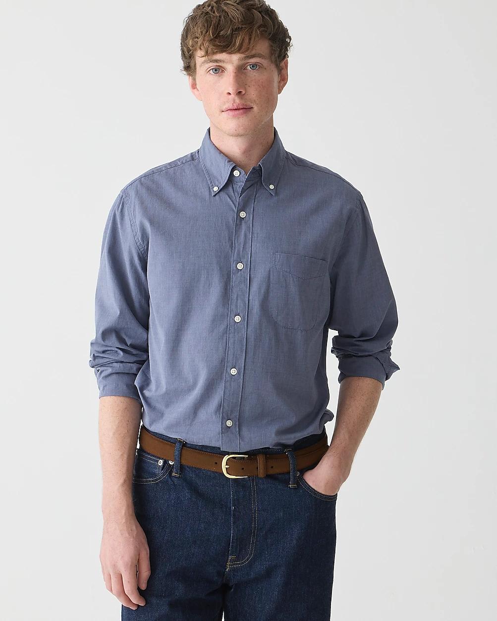 Slim Secret Wash cotton poplin shirt by J.CREW