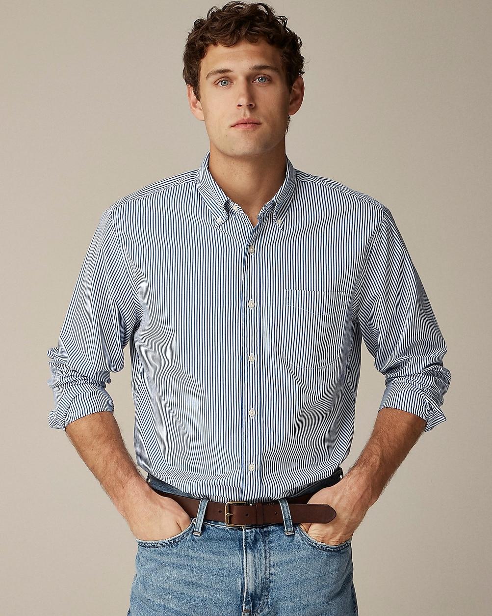 Slim Secret Wash cotton poplin shirt in stripe by J.CREW