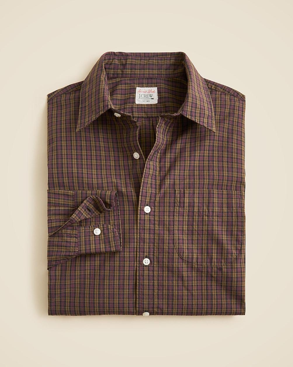 Slim Secret Wash cotton poplin shirt with point collar by J.CREW